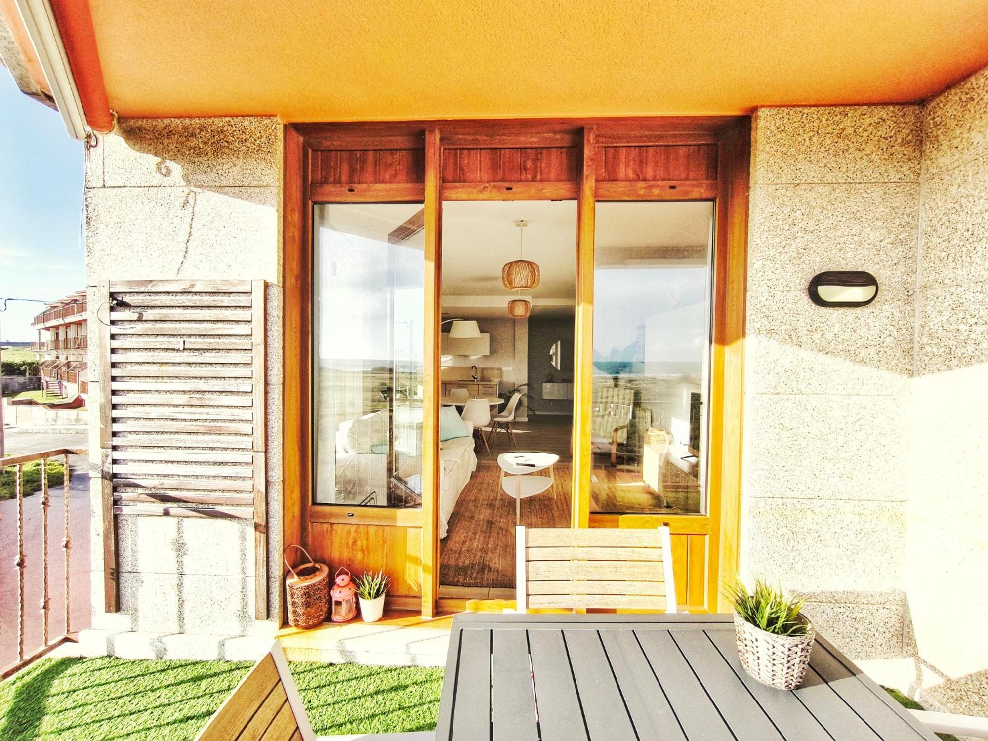 Apartamento Corrubedo Vistas Mar Y Playa Bagian luar foto